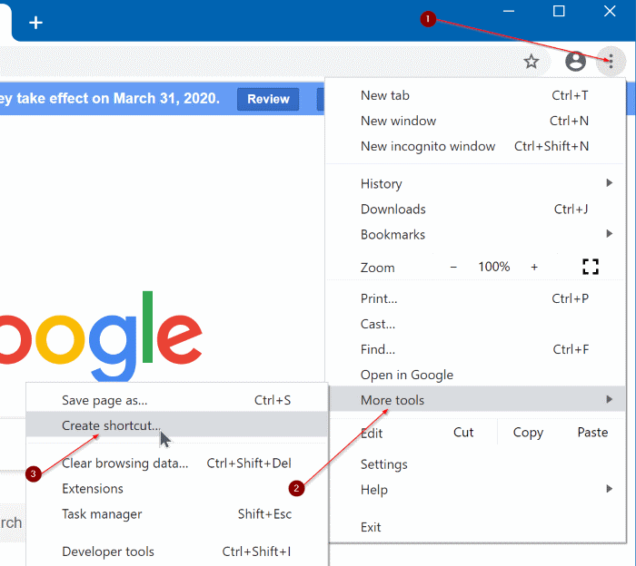 pin a website to Windows 10 start menu chrome edge pic4