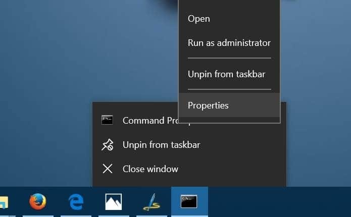 pin admin command prompt to taskbar in Windows 10 pic5.1