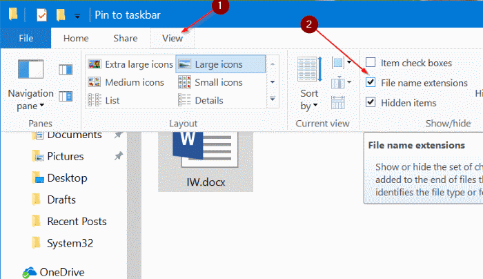 pin any file to Windows 10 taskbar pic2