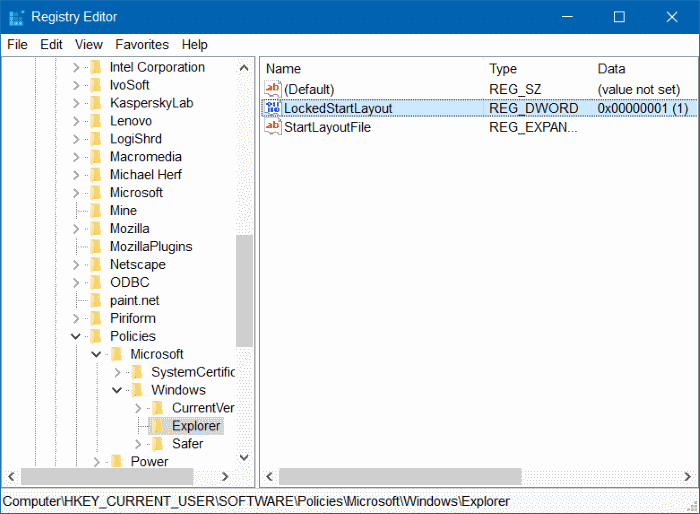 pin to start option missing in Windows 10 step4