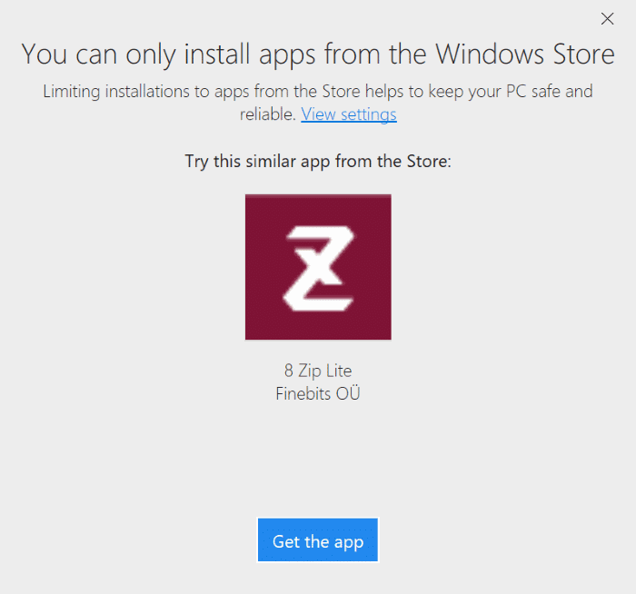 prevent apps installing from outside the Store in Windows 10 pic5