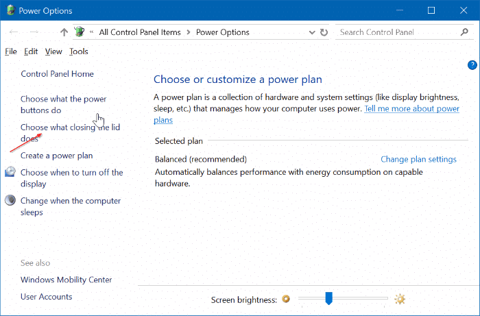 prevent laptop from starting upon opening the lid in windows 10 pic2