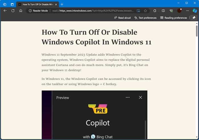 print webpages without ads in Edge pic2