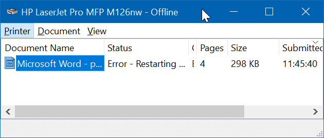 printer is offline in Windows 10 pic8
