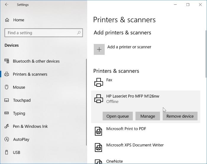 printer is offline in Windows 10 pic9