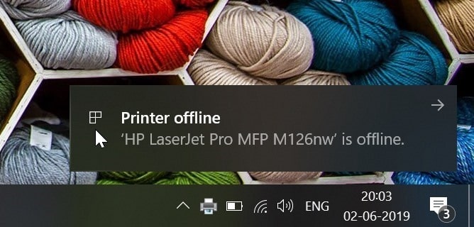 printer offline in Windows 10