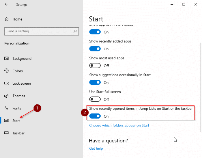 quick access not showing recent files in Windows 10 pic3