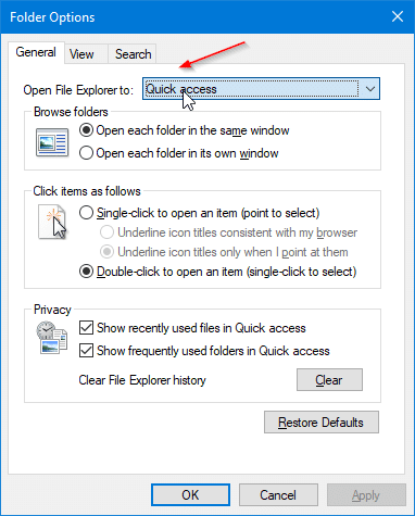 quick access not showing recent files in Windows 10 pic4