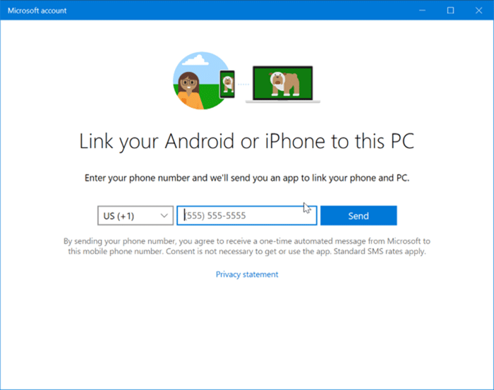 receive and send text messages from your Windows 10 PC pic4