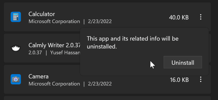 reinstall calculator app in Windows 11 pic3