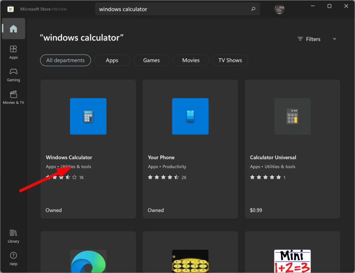 reinstall calculator app in Windows 11 pic6