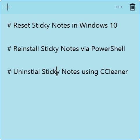 reinstall sticky notes in Windows 10