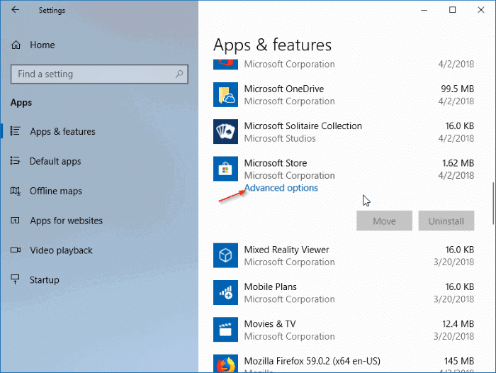 reinstall the store app in Windows 10