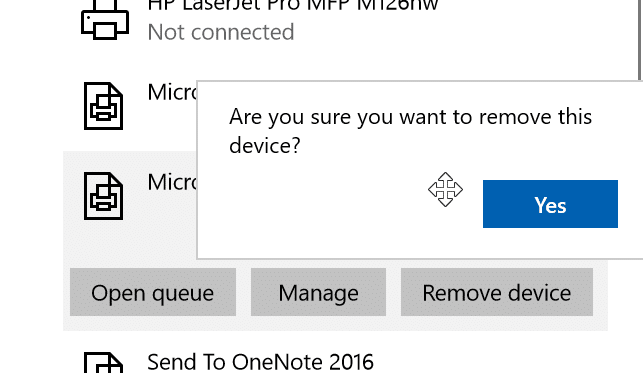 remove Microsoft XPS Document Writer from Windows 10 pic3