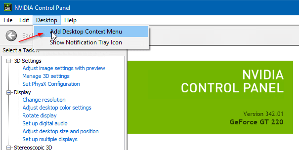 remove nvidia control panel from desktop right click menu in Windows 10 pic2