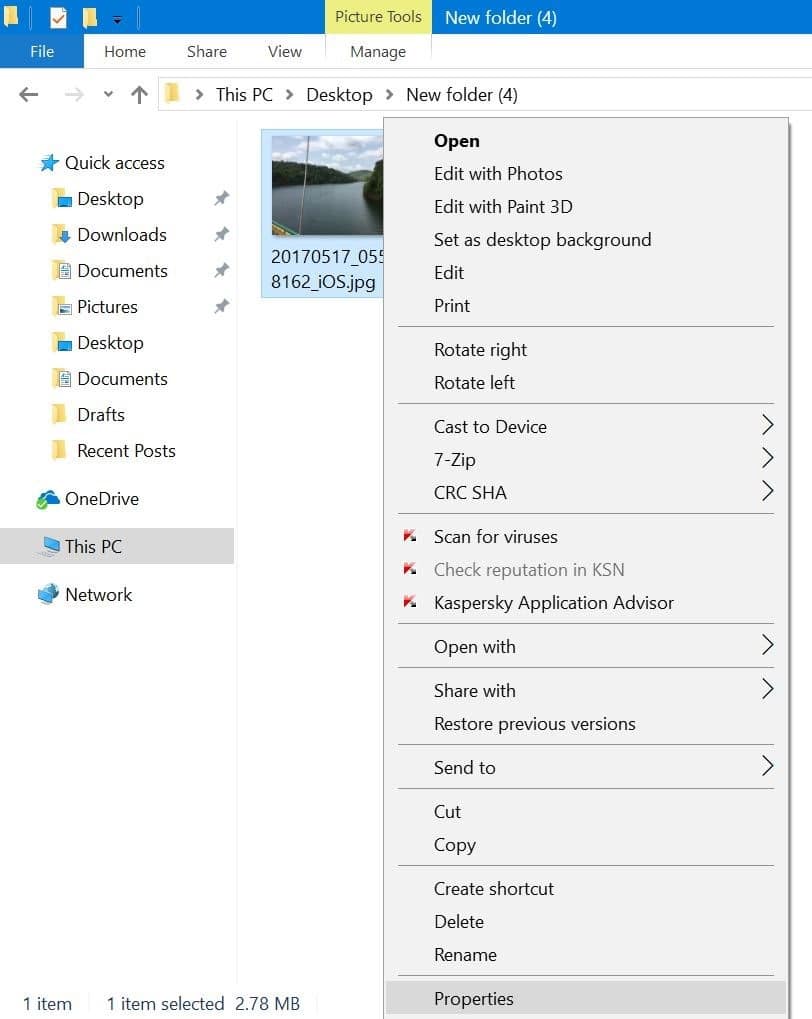 remove personal information from photos in Windows 10 pic1