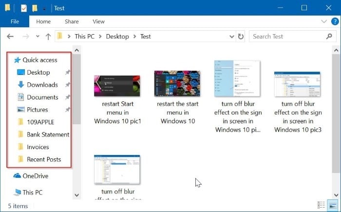 remove quick access from Windows 10 navigation pane pic02