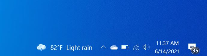 remove temparature from Windows 10 taskbar