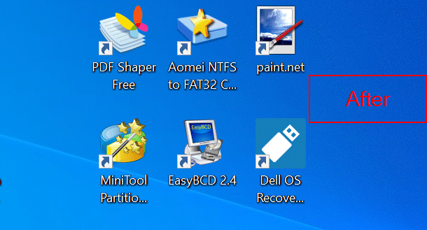 remove yellow and blue shield from program shorcuts on the desktop in Windows 10 pic01