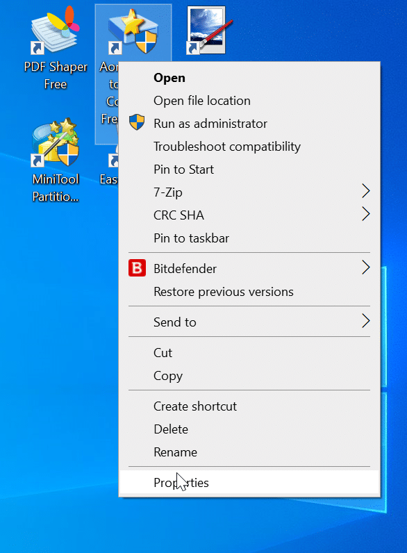 remove yellow and blue shield from program shorcuts on the desktop in Windows 10 pic2