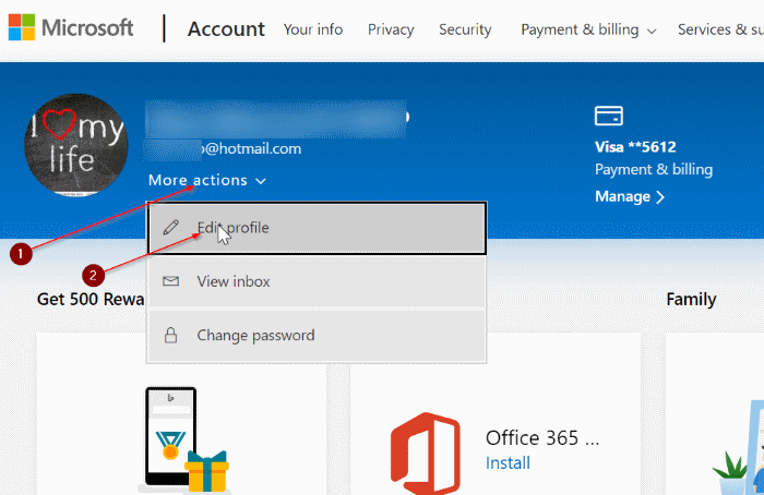rename microsoft account in Windows 10 pic1