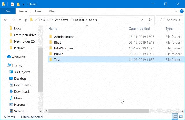 rename user account folder in Windows 10 File Explorer pic7