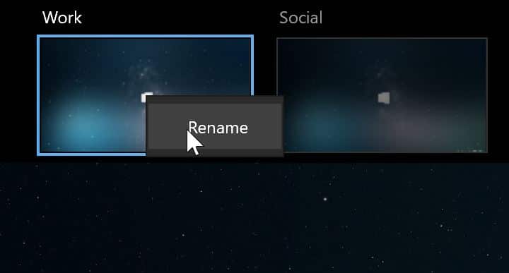rename virtual desktops in Windows 10
