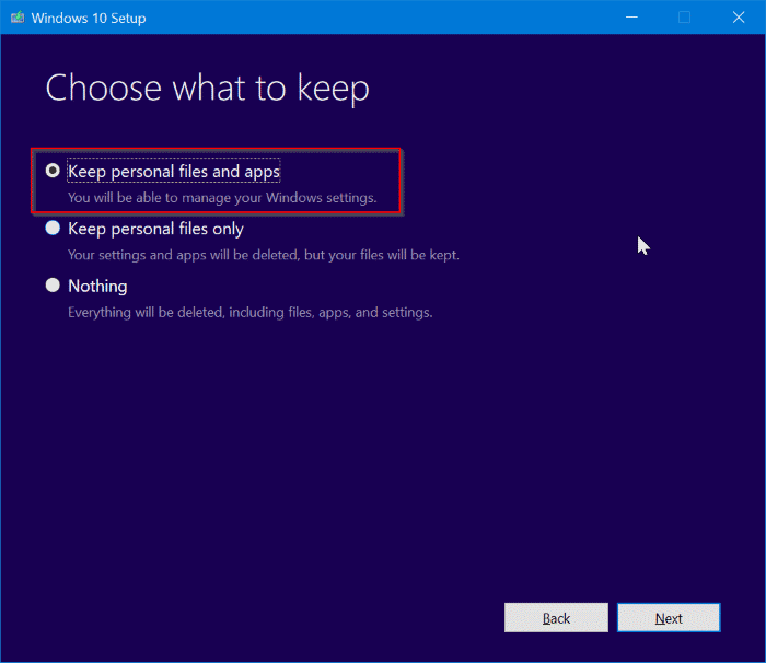 repair Windows 10 install without losing apps and data pic8