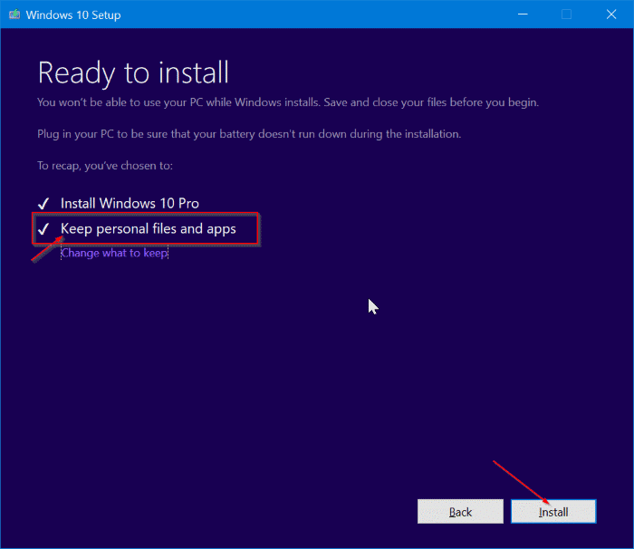 repair Windows 10 install without losing apps and data pic9