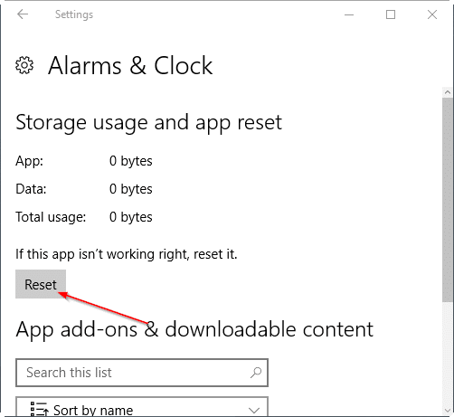 reset Windows 10 apps pic4