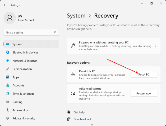 reset Windows 11 PC without deleting files pic2