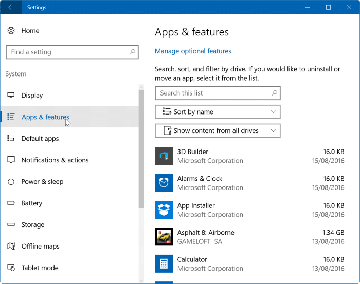 reset asphalt 8 airborne in Windows 10 step3