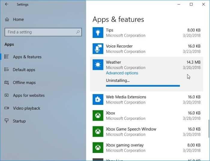 reset or reinstall Weather app in Windows 10 pic5