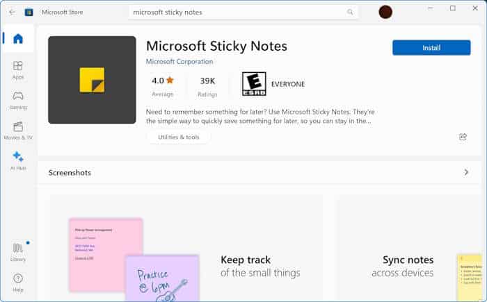 reset or reinstall sticky notes in Windows 11 pic4