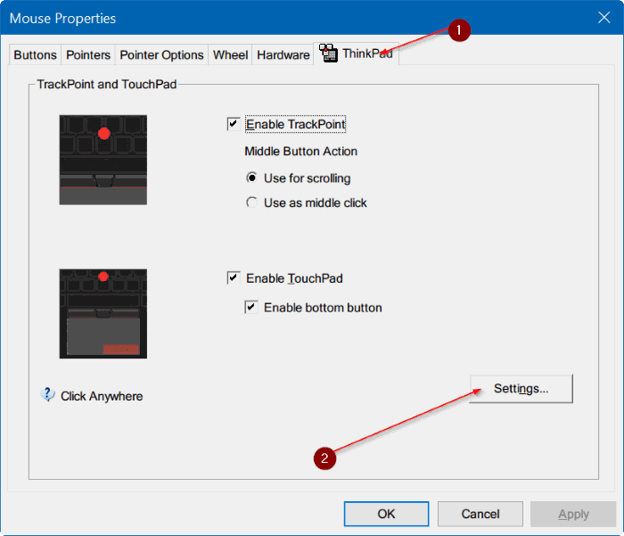 reset touchpad settings Windows 10 pic2