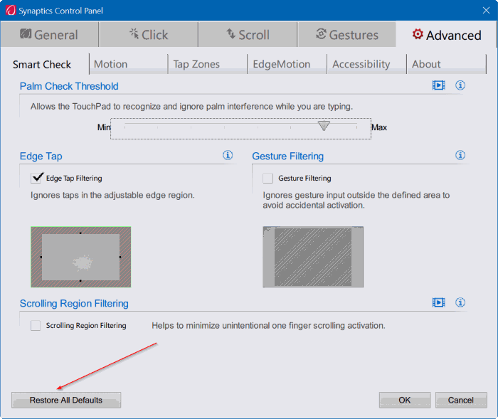 reset touchpad settings Windows 10 pic3