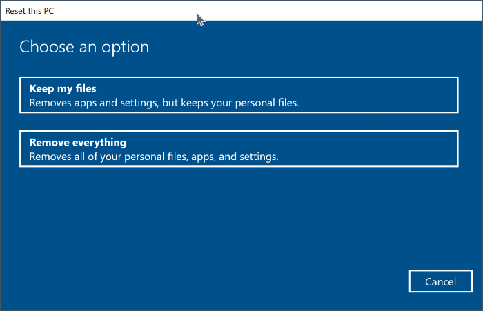 reset windows 10 without losing apps and programs