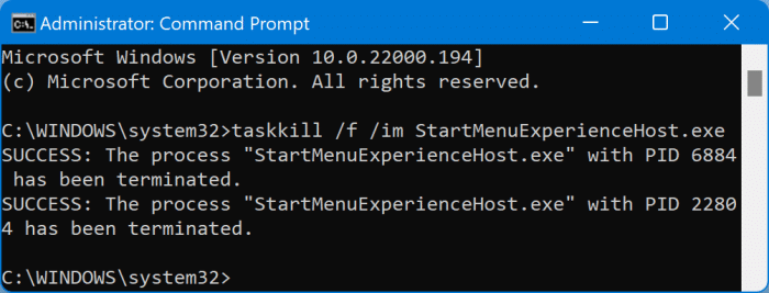 restart start menu in Windows 11 pic7