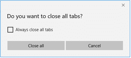 restore do you want to close all tabs in Edge