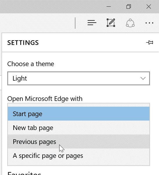 restore previous session tabs in Edge pic02