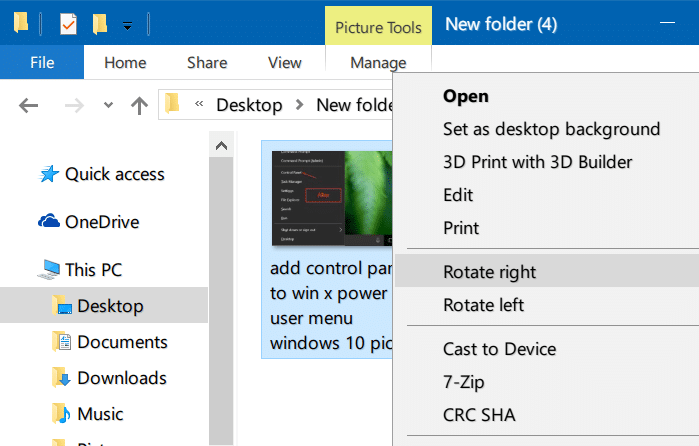 rotate pictures in Windows 10 file explorer pic3