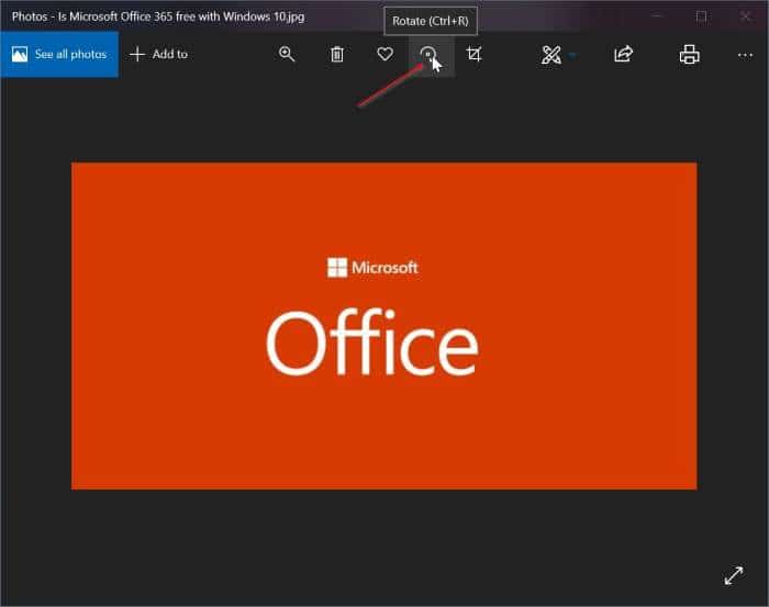 rotate pictures in Windows 10