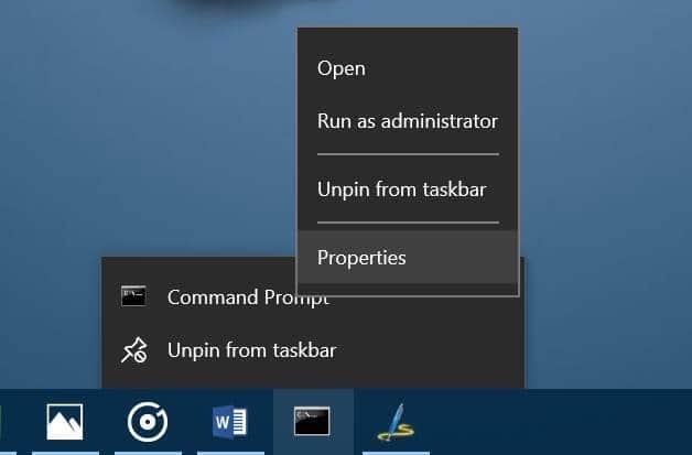 run a program pinned to taskbar as admin Windows 10 pic4