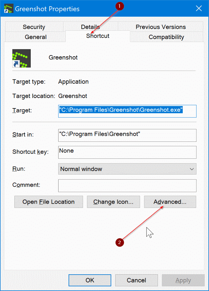 run programs as administrator by default in Windows 10 pic3