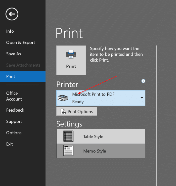 save emails as PDFs in Windows 10 pic4