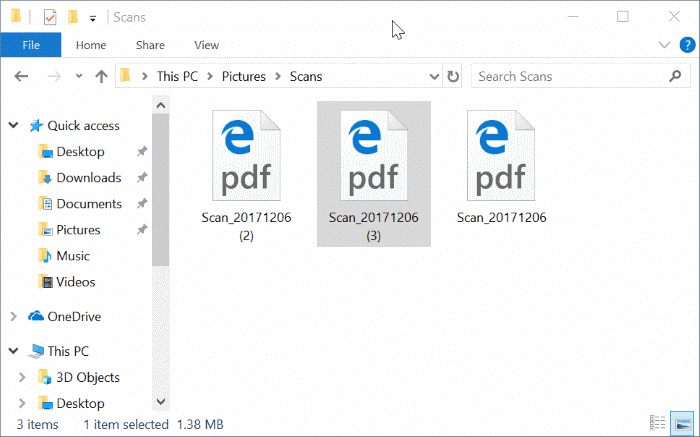 save scanned documents and pictures as PDF in Windows 10 pic4