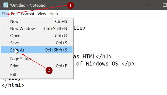save text file in notepad as PDF or HTML in Windows 10 pic2