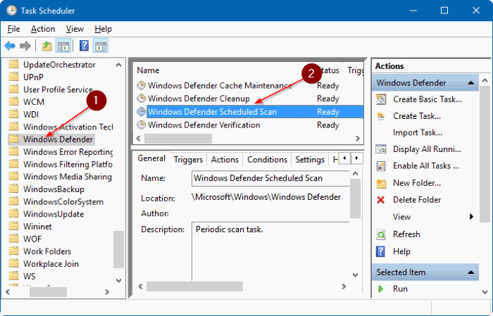 schedule windows defender scan in Windows 10 step4