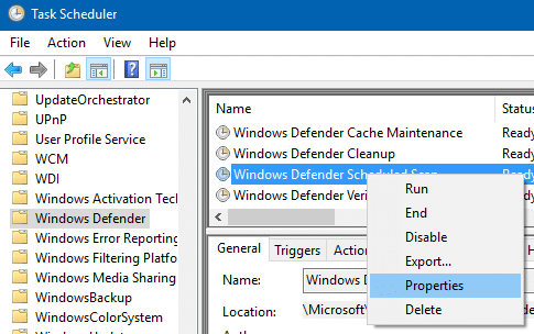 schedule windows defender scan in Windows 10 step5