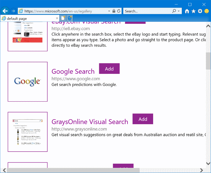 set Google as default search engine in Internet Explorer in Windows 10 pic3